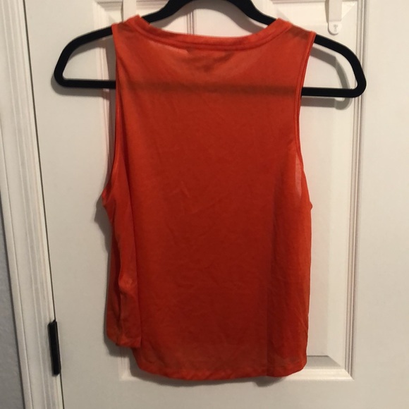 Athleta Orange Sheer Muscle Tank Top Size M - Picture 2 of 4